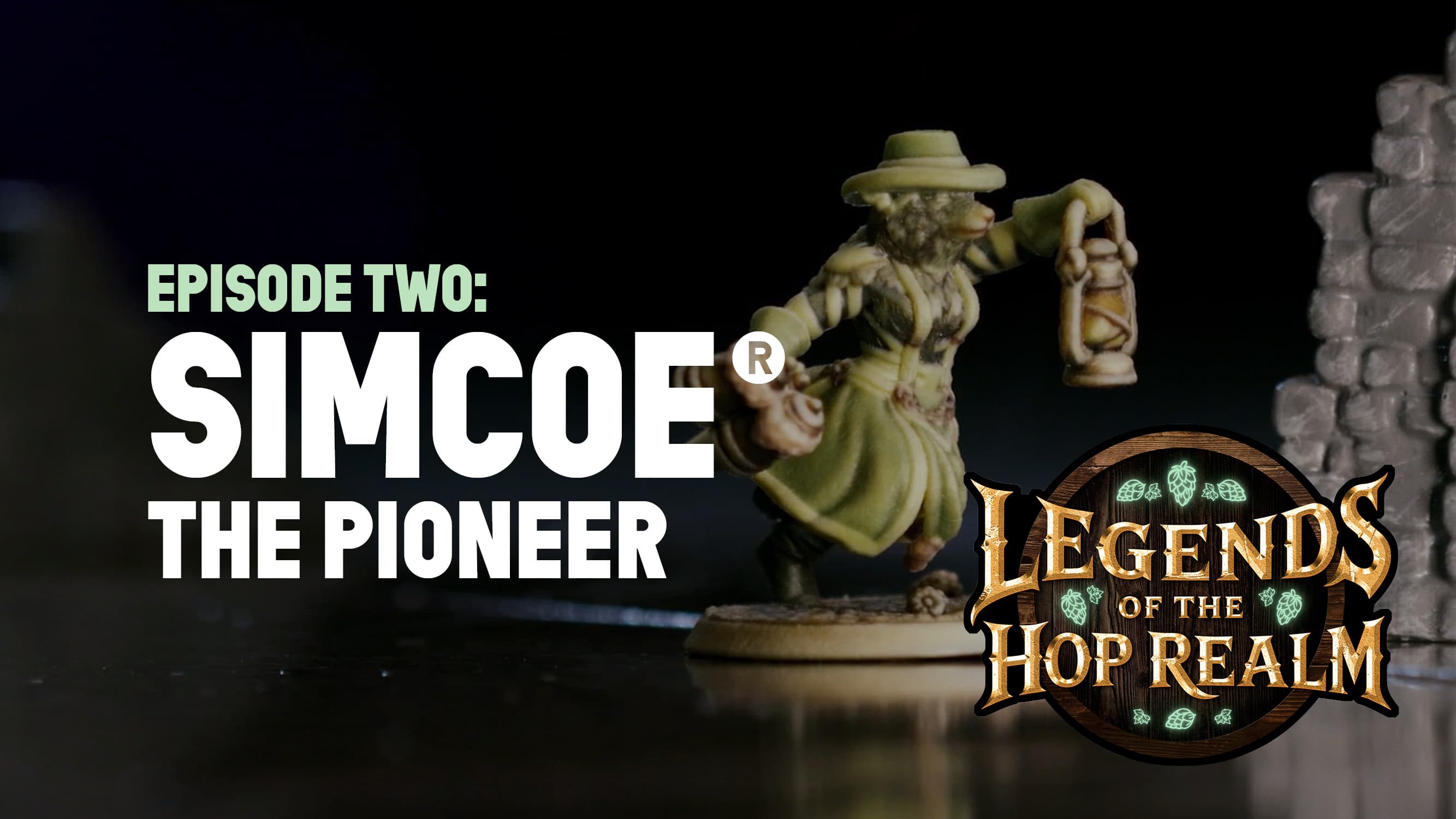 Legends of the Hop Realm Logo with episode name listed over image of character