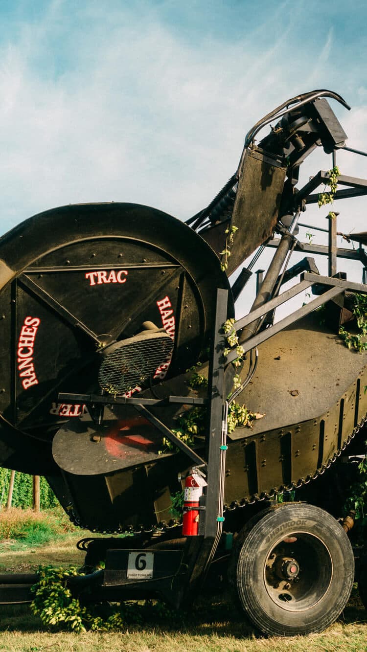 Image of custom hop harvesting equipment