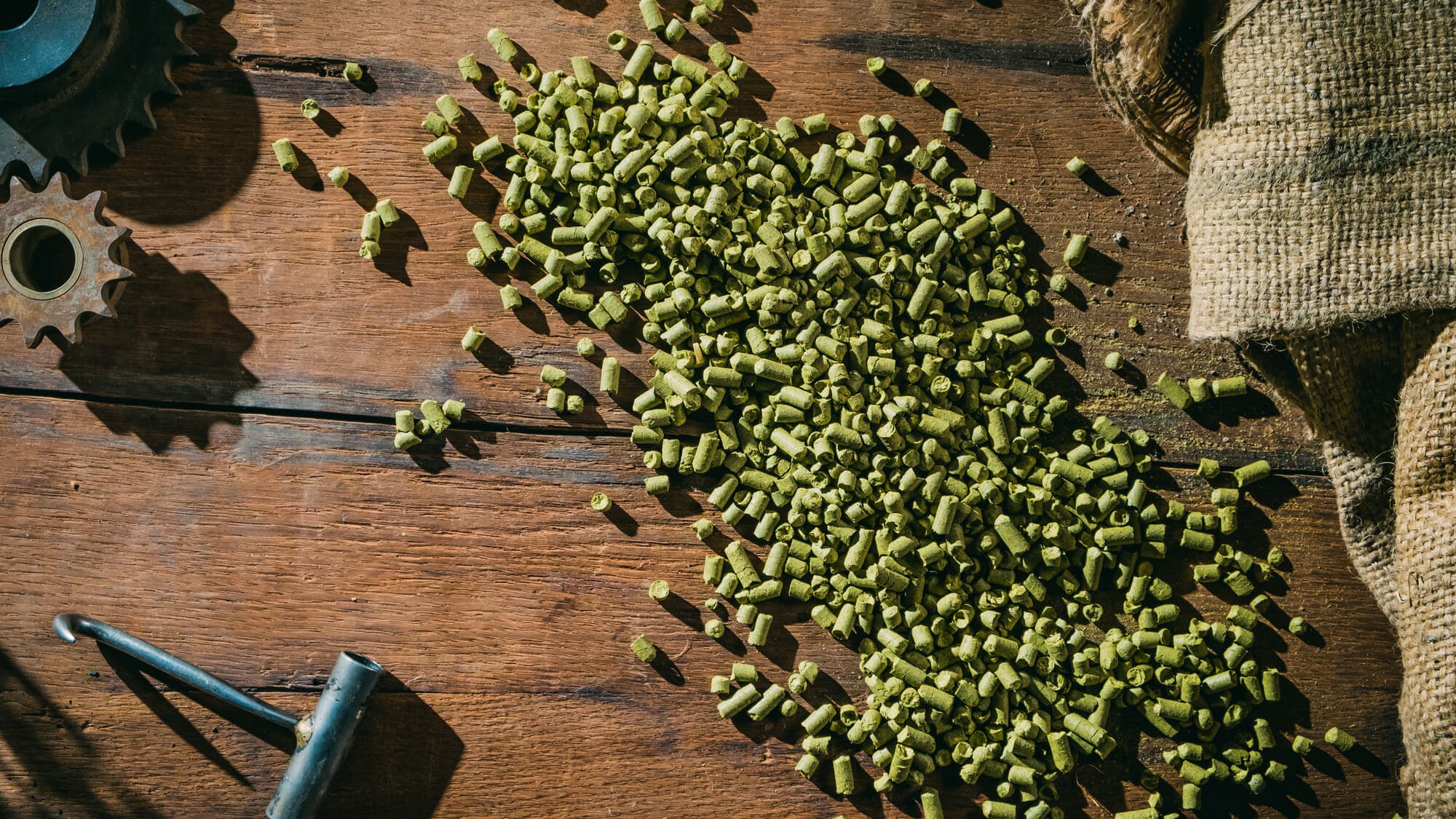 T-90 hop pellets on a table